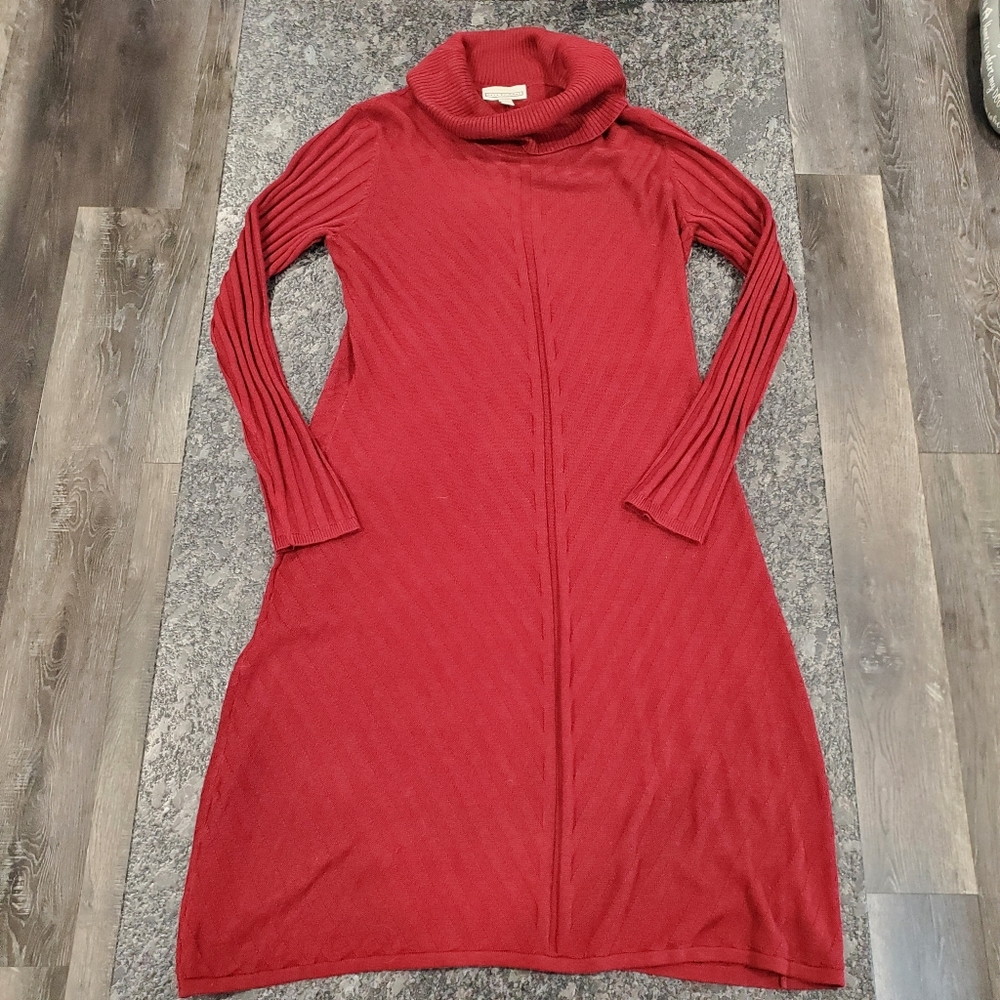Dana Buchman Long Sleeve Cowl Neck Sweater Dress